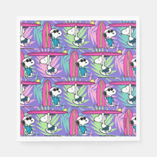 Guardanapo De Papel Amendoins Padrão de Surf Roxo de Snoopy