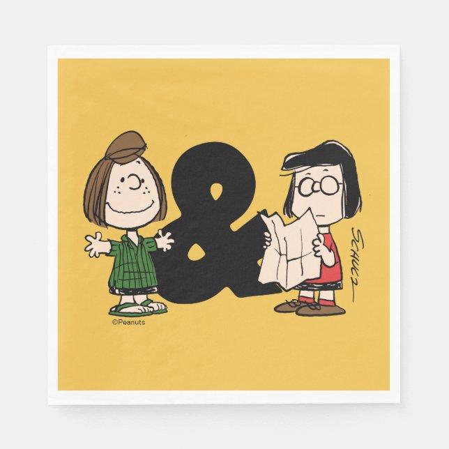 Guardanapo De Papel Amendoins | Peppermint Patty & Marcie (Frente)