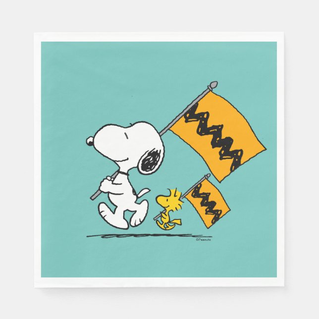 Guardanapo De Papel Amendoins | Sinalizadores de Snoopy & Woodstock (Frente)