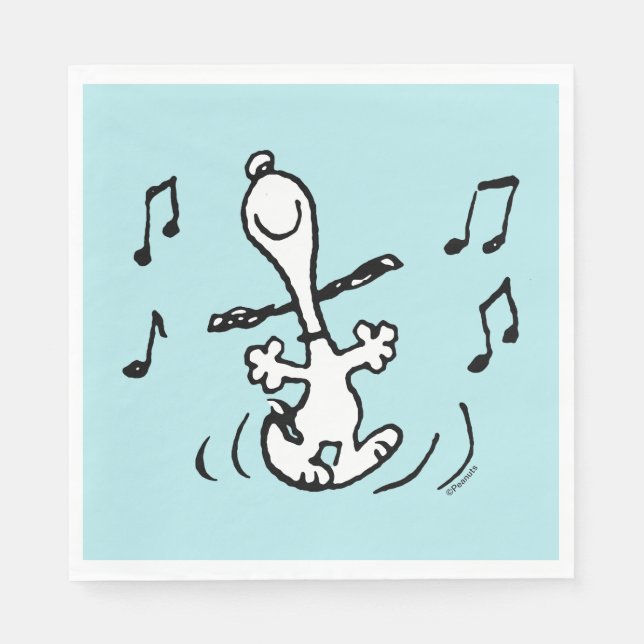 Guardanapo De Papel Amendoins | Snoopy Dancing (Frente)