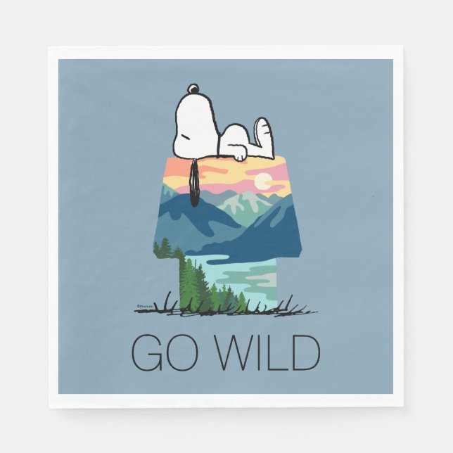 Guardanapo De Papel Amendoins | Snoopy Dog House Sunrise (Frente)