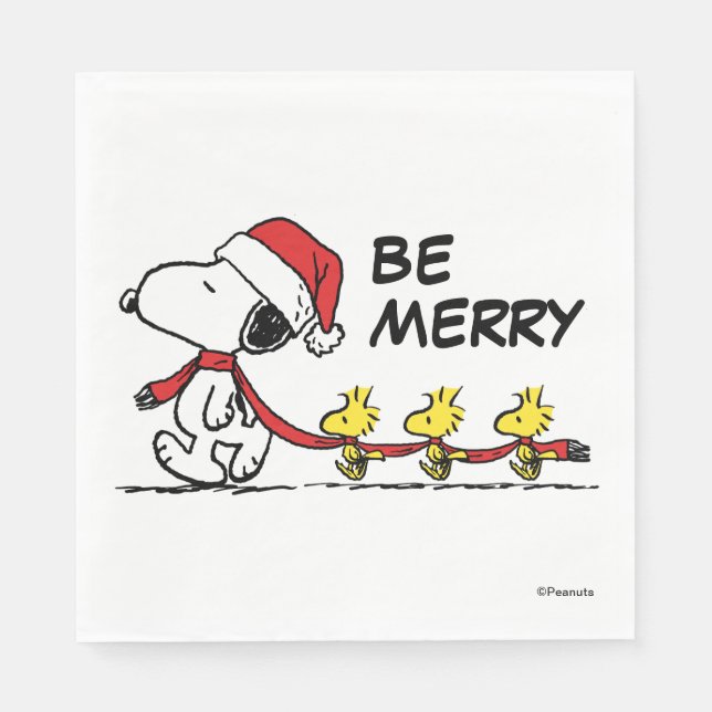 Guardanapo De Papel Amendoins | Snoopy & Friends Winter Scarf (Frente)