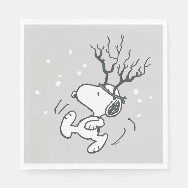 Guardanapo De Papel Amendoins | Snoopy Reindeer (Frente)