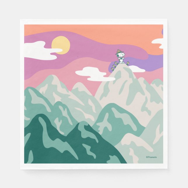 Guardanapo De Papel Amendoins | Snoopy & Troop Caminhando a Montanha (Frente)