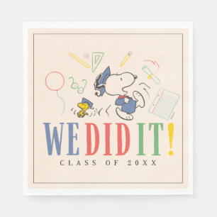 Guardanapo De Papel Amendoins Snoopy Woodstock Nós Conseguimos Diploma