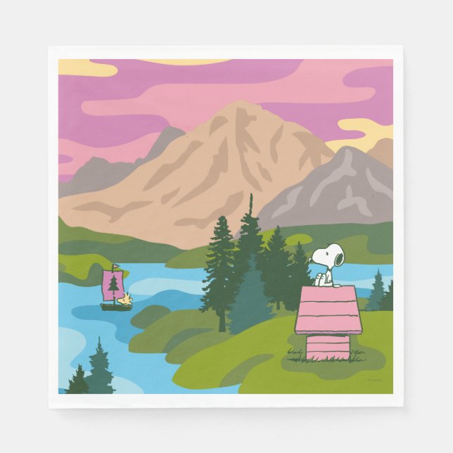 Guardanapo De Papel Amendoins | Snoopy & Woodstock O Excelente No Exte (Frente)