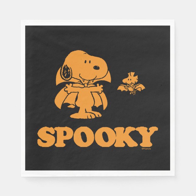 Guardanapo De Papel Amendoins | Snoopy & Woodstock Spooky (Frente)