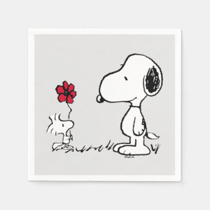Guardanapo De Papel Amendoins Snoopy & Woodstock Vermelho & Preto