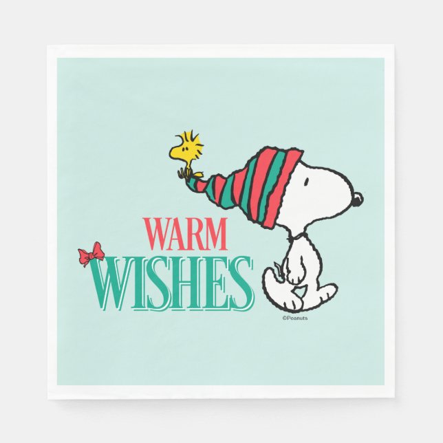 Guardanapo De Papel Amendoins | Snoopy & Woodstock Warm Wish (Frente)