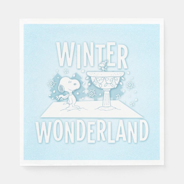 Guardanapo De Papel Amendoins | Snoopy & Woodstock Winter Wonderland (Frente)