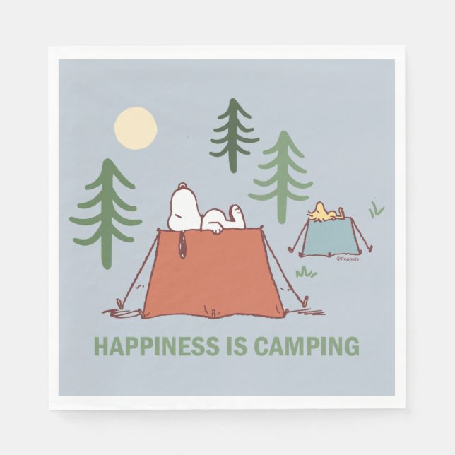 Guardanapo De Papel Amendoins | Tendas de esnoopia e de madeira (Frente)