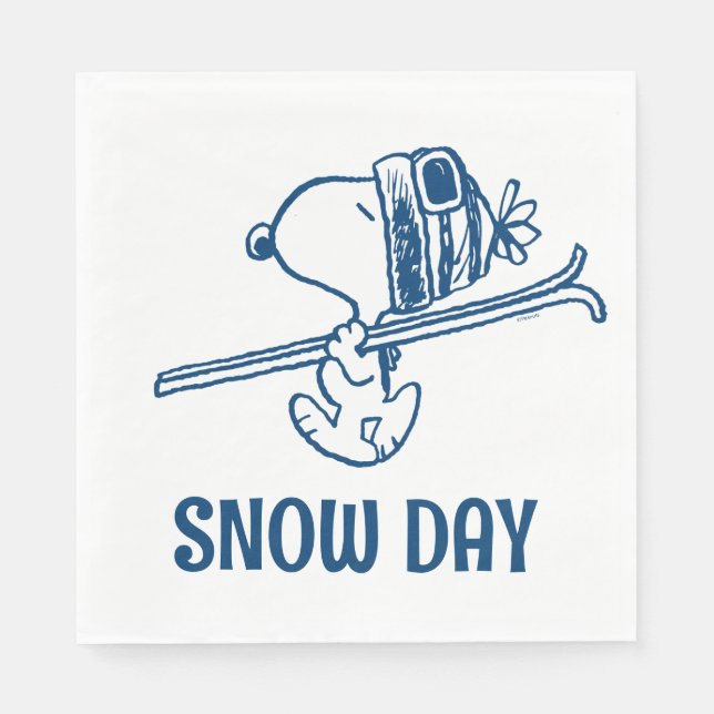 Guardanapo De Papel Amendoins | Tripa de Esqui de Snoopy (Frente)