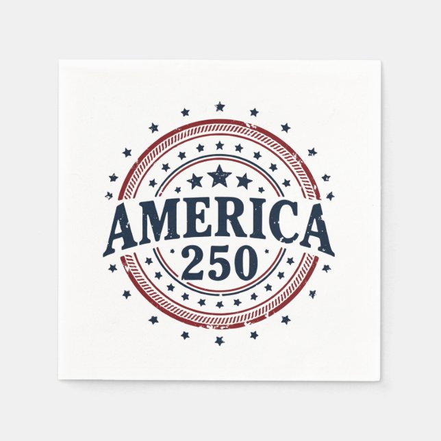 Guardanapo De Papel America 250 Patriotic Vintage Badge (Frente)
