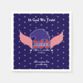 Guardanapo De Papel America 250th-Spirit of Freedom-Blue-Editable Text