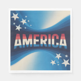 Guardanapo De Papel América Red White Blue Lunch Napkins Set