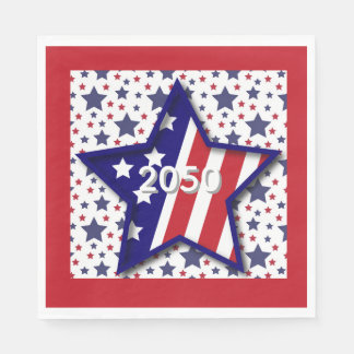 Guardanapo De Papel American Birthday 2025 Star Paper Napkin