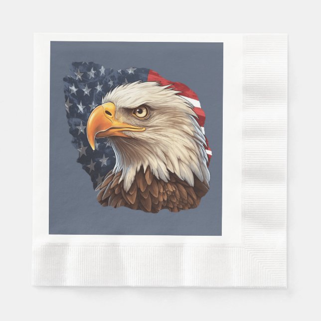 Guardanapo De Papel American Flag Bald Eagle (Frente)
