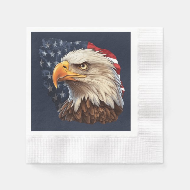 Guardanapo De Papel American Flag Bald Eagle (Frente)