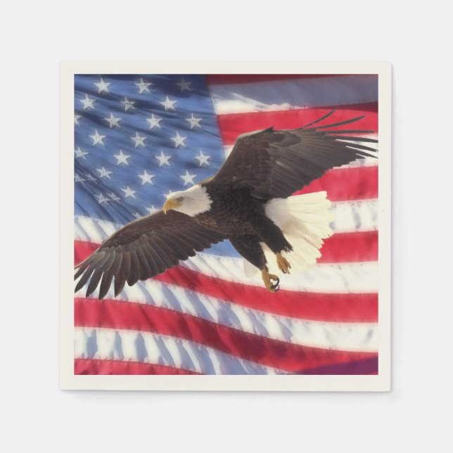 Guardanapo De Papel American Flag & Eagle Napkins (Frente)
