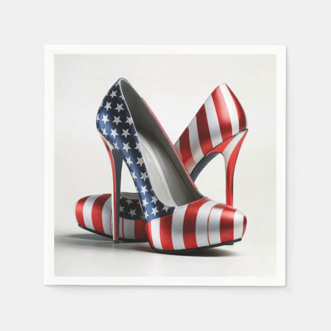 Guardanapo De Papel American Flag High Heels (Frente)