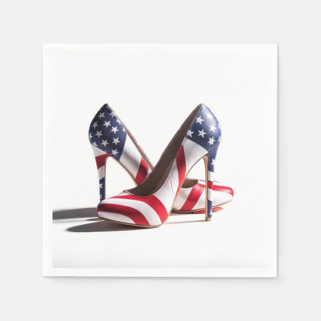 Guardanapo De Papel American Flag High Heels (Frente)