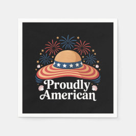 Guardanapo De Papel American Flag Sunhat - Orgulhosamente Americano