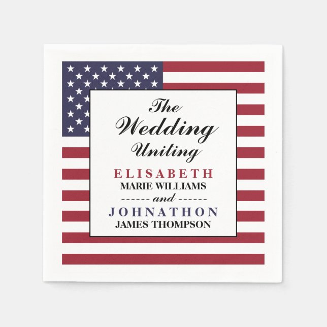 Guardanapo De Papel American Flag Wedding (Frente)