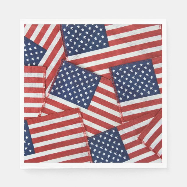 Guardanapo De Papel American Flags 4 de julho (Frente)
