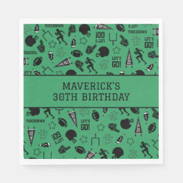 Guardanapo De Papel American Football Green Sports Birthday