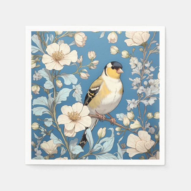Guardanapo De Papel American Goldfinch William Morris Inspired (Frente)