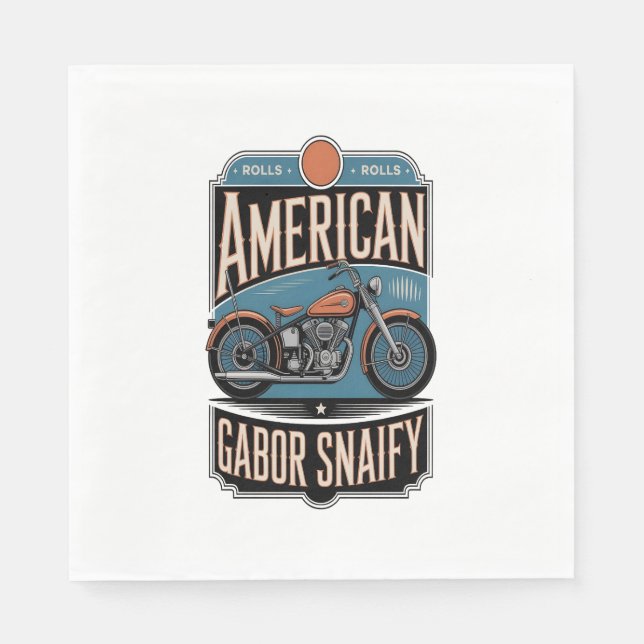 Guardanapo De Papel American Motorcycle Vintage (Frente)