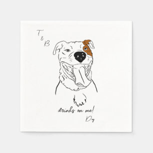 Guardanapo De Papel American Pit Bull Desenho Casamento Cocktail Napki