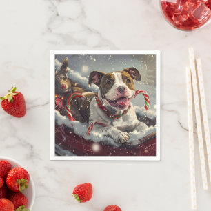 Guardanapo De Papel American Staffordshire Dog Natal Festivo