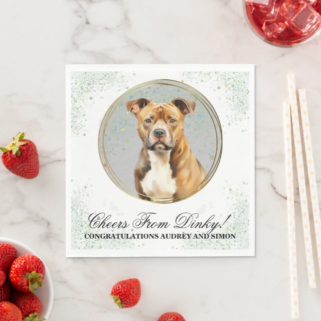 Guardanapo De Papel American Staffordshire Terrier Wedding Napkins (Insitu)
