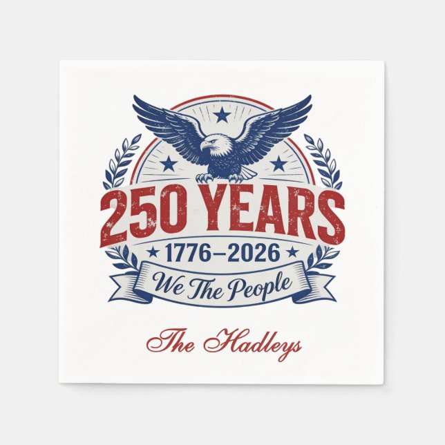 Guardanapo De Papel America's 250th Anniversary Name (Frente)