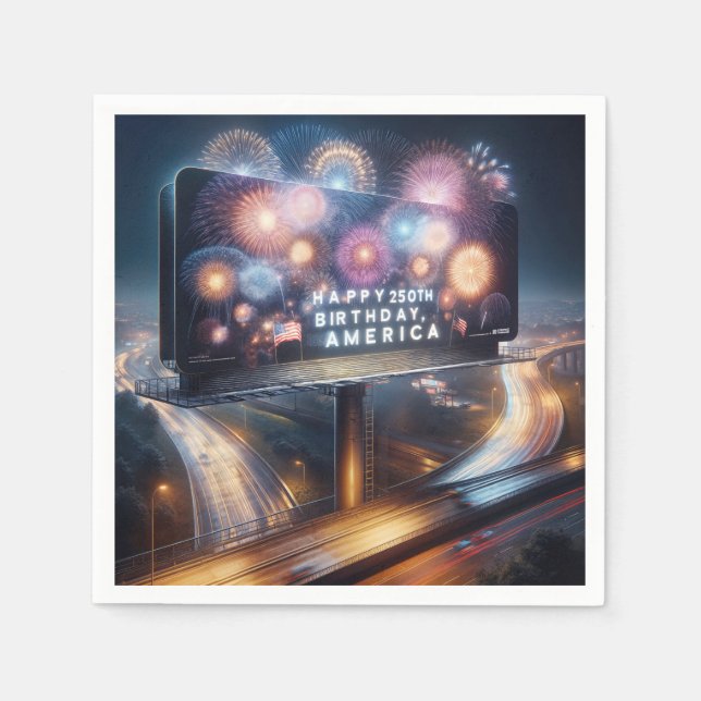 Guardanapo De Papel America's 250th Birthday Billboard (Frente)
