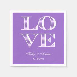 Guardanapo De Papel Ametist Purple, White Love Napkins