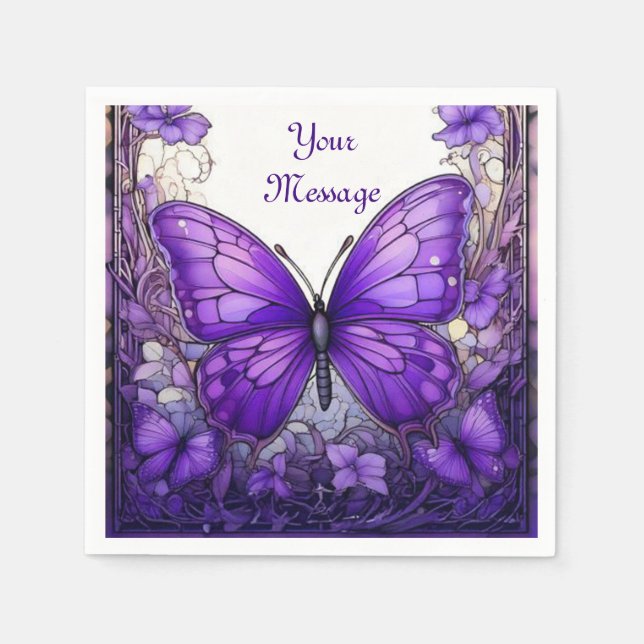 Guardanapo De Papel Ametist Wings Paper Napkins, coquetel padrão (Frente)