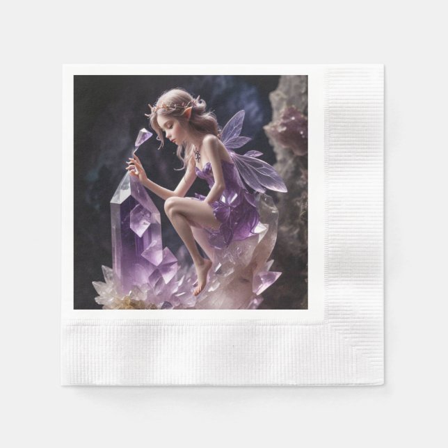 Guardanapo De Papel Ametyst Crystal Fantasy Fairy Princess (Frente)