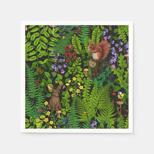 Guardanapo De Papel Amídalas e plantas florestais (Frente)