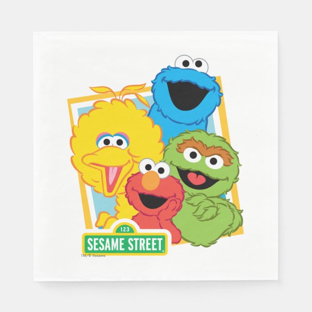 Guardanapo De Papel Amigos do Sesame Street (Frente)