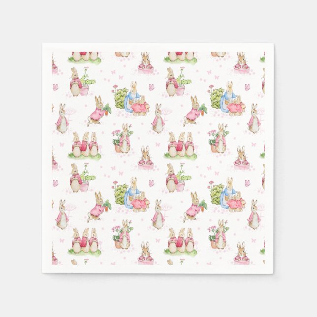 Guardanapo De Papel Amigos Peter Rabbit Baby Pink (Frente)