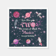 Amo Você Dois À Lua Meninas Rosa 2º Aniversário