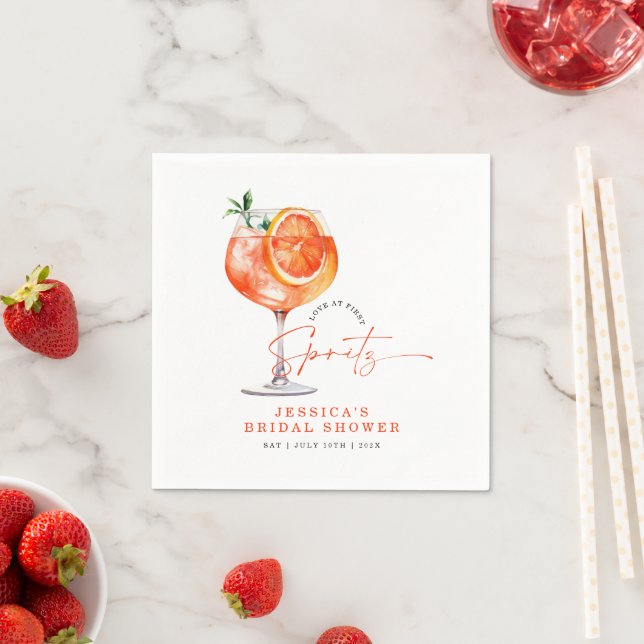 Guardanapo De Papel  Amor à Primeira Dose de Spritz no Chá de Noiva  (Insitu)