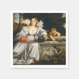 Guardanapo De Papel Amor Amor Sacro e Profano de Tiziano Cupido Vênus