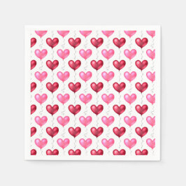 Guardanapo De Papel Amor aos Dias de os namorados de Corações Vermelho