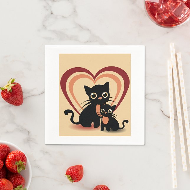Guardanapo De Papel Amor Black Cats Paper Napkins (Criador carregado)