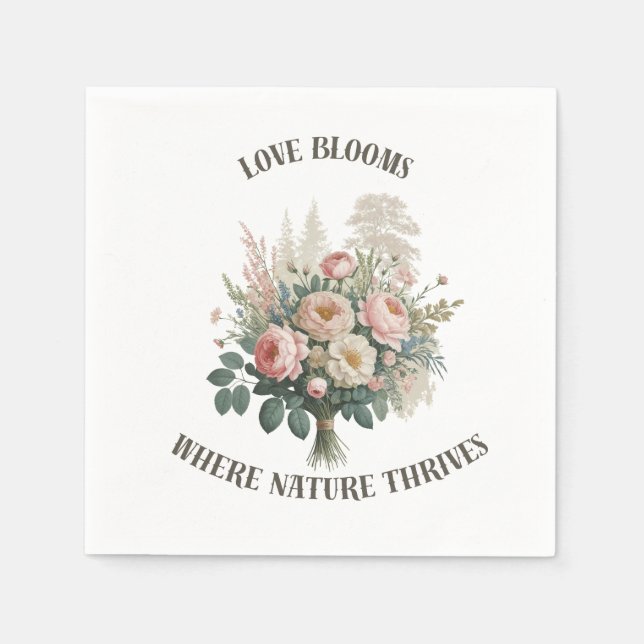 Guardanapo De Papel Amor Blooms com Natureza (Frente)