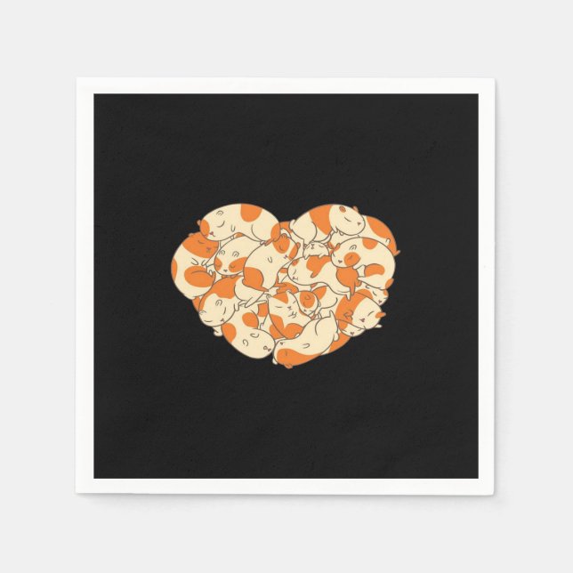 Guardanapo De Papel Amor Cardíaco de Suíno | Suíno-bê-coxa (Frente)