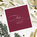 Guardanapo De Papel Amor - Casamento Elegante Burgundy Marsala<br><div class="desc">Amor - Casamento Elegante Burgundy Marsala Napkin</div>